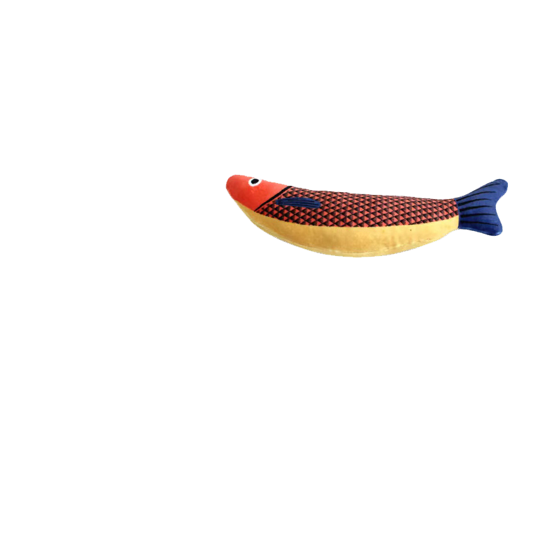 HiDREAM 猫用キャットニップ入りお魚おもちゃ ロングフィッシュ オレンジ